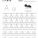 Kindergarten Letter A Writing Practice Worksheet Printable | Free Printable Letter Practice Worksheets