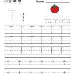 Kindergarten Letter T Writing Practice Worksheet Printable | Letter | Alphabet Practice Worksheets Printable
