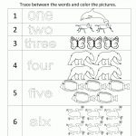 Kindergarten Number Worksheets | Number One Worksheet Preschool Printable Activities
