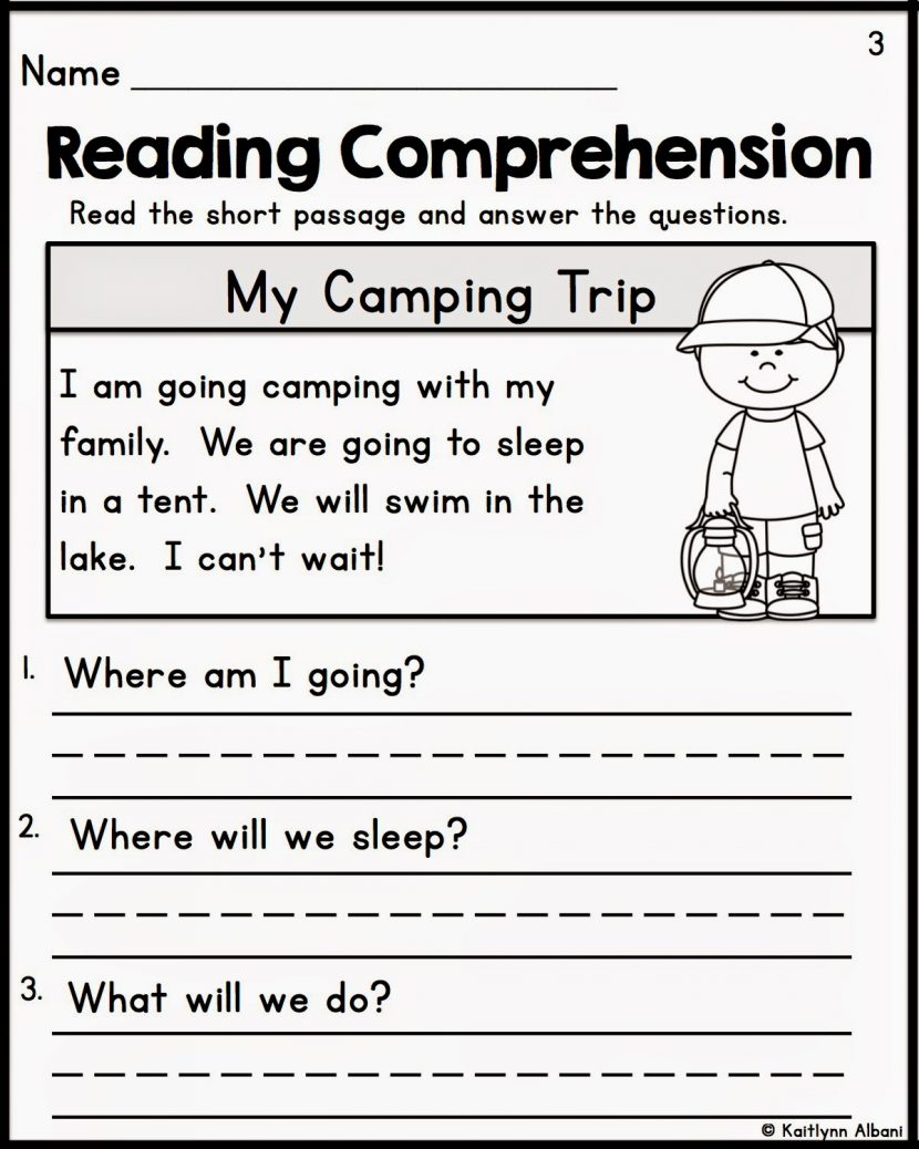 Kindergarten Reading Comprehension Worksheets Multiple Cho - Free | Kindergarten Reading Printable Worksheets