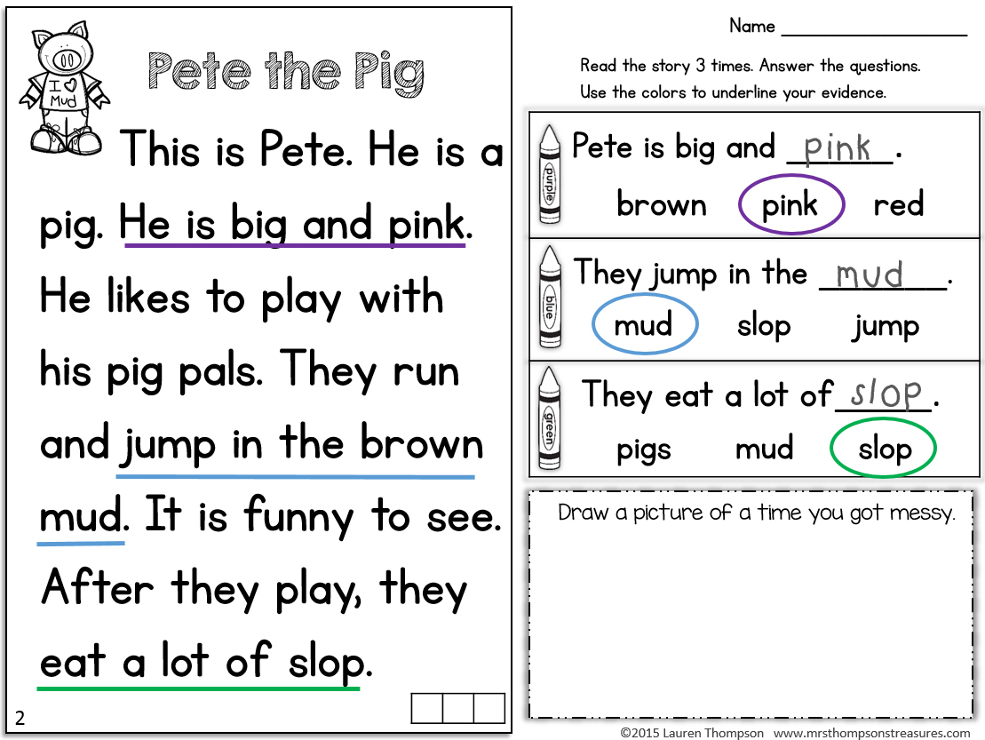 Kindergarten Reading Worksheets – With Free Math For Kids Also 3Rd | Free Printable English Reading Worksheets For Kindergarten