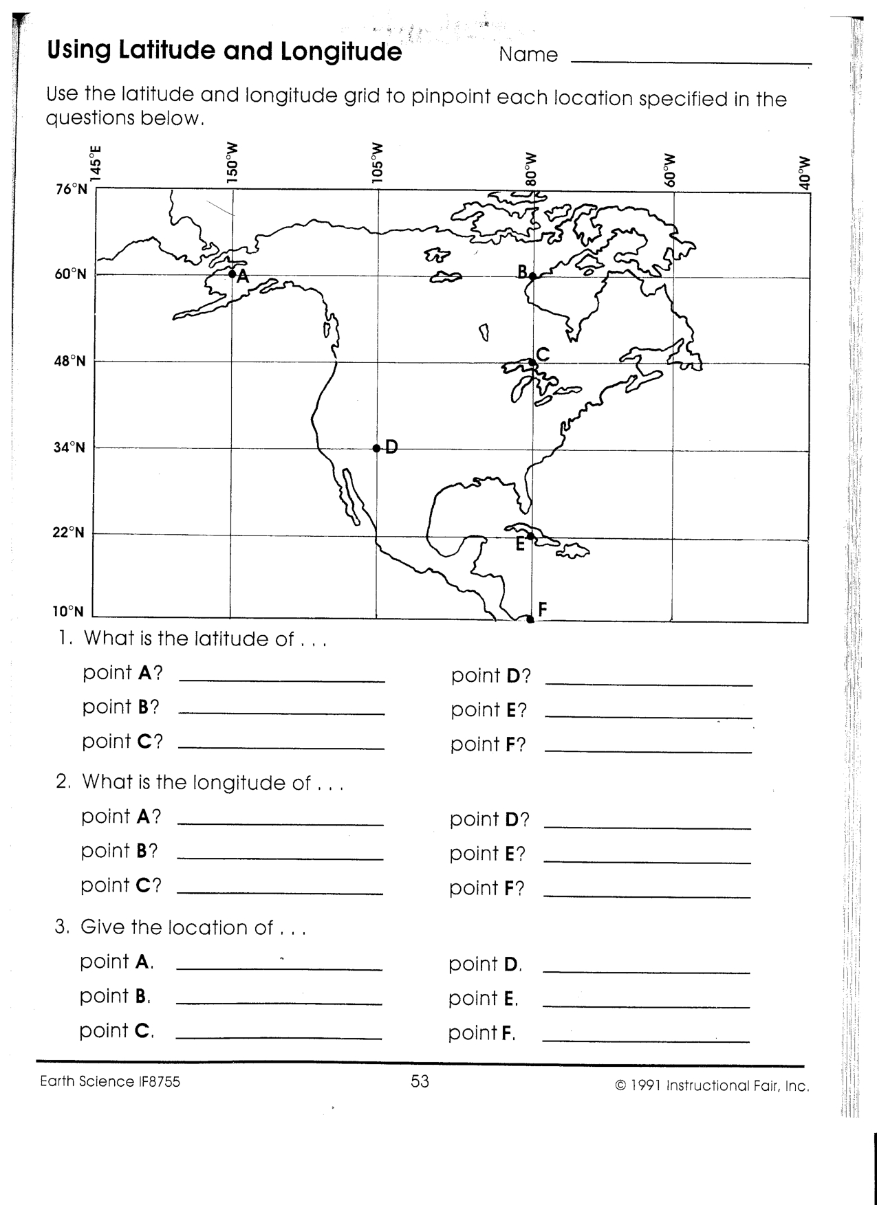 Latitude And Longitude Worksheets | Using Latitude And Longitude | Latitude And Longitude Printable Practice Worksheets