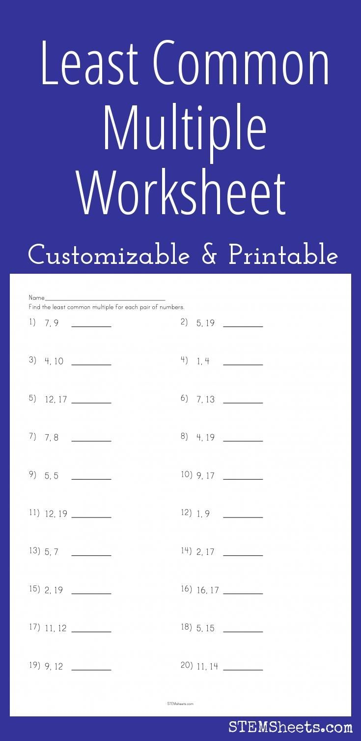 Free Printable Lcm Worksheets Printable Worksheets