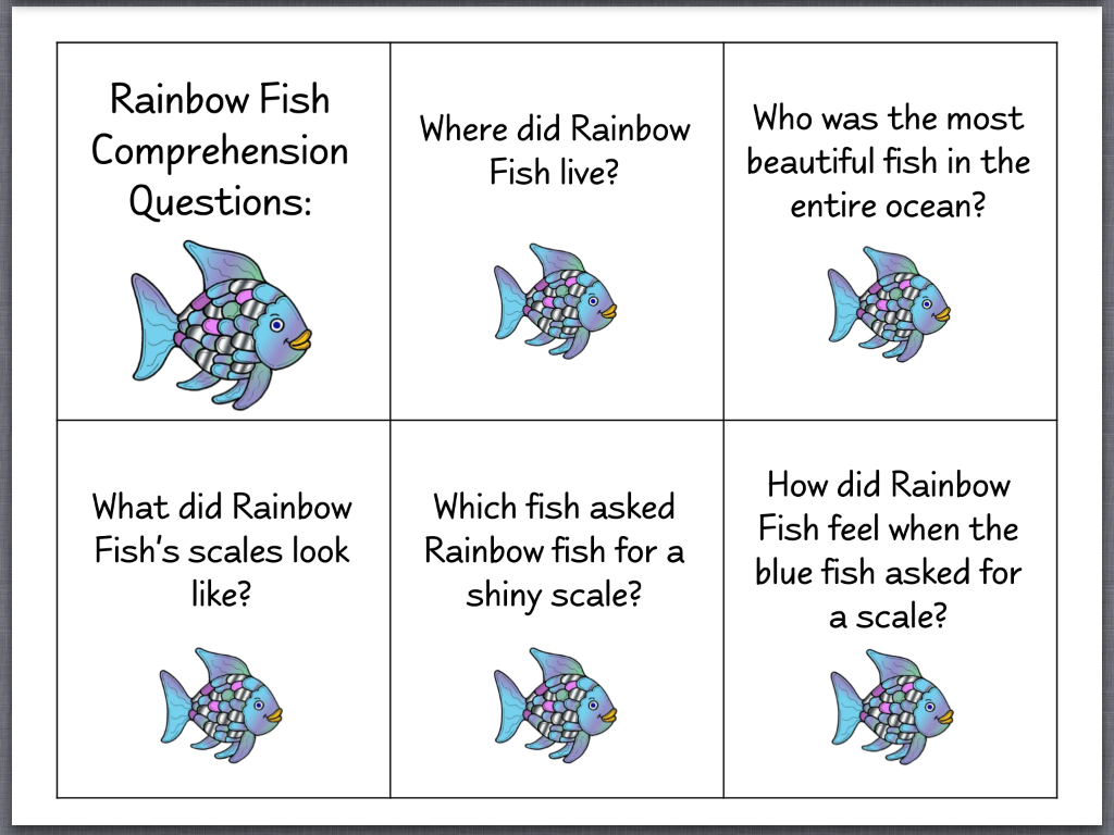 Let&amp;#039;s Talk!: The Rainbow Fish (Page 2) | Activites Based On Books | Rainbow Fish Printable Worksheets