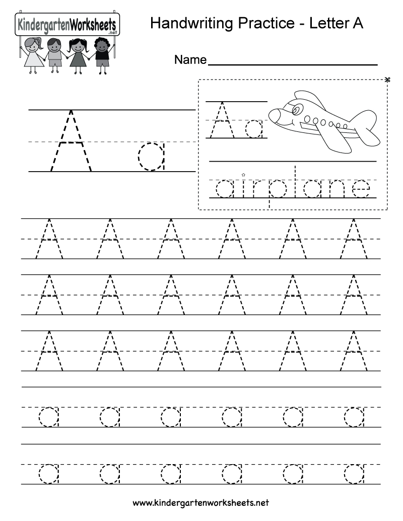 Letter A Writing Practice Worksheet - Free Kindergarten English | Free Printable Writing Worksheets For Kindergarten