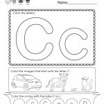 Letter C Coloring Worksheet   Free Kindergarten English Worksheet | Free Printable Preschool Worksheets Letter C