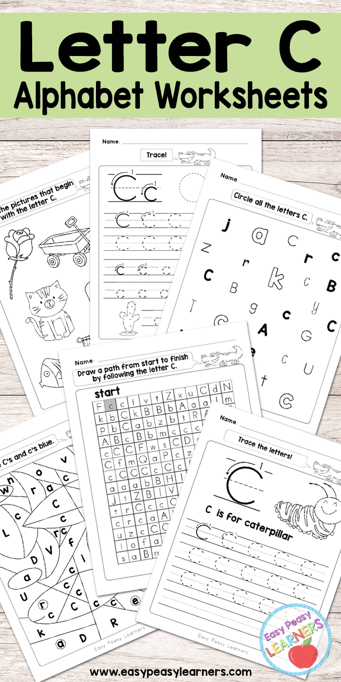 Letter C Worksheets - Alphabet Series - Easy Peasy Learners | Letter C Printable Worksheets