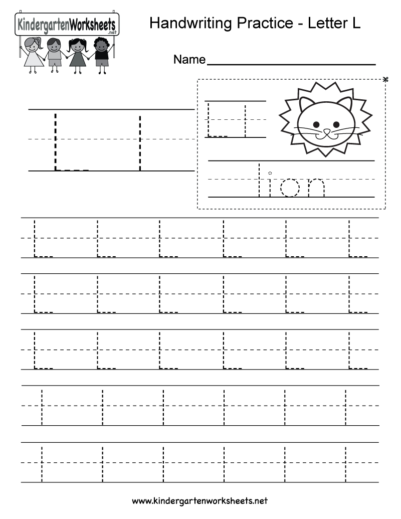 Letter L Writing Practice Worksheet - Free Kindergarten English | Free Printable Letter L Tracing Worksheets