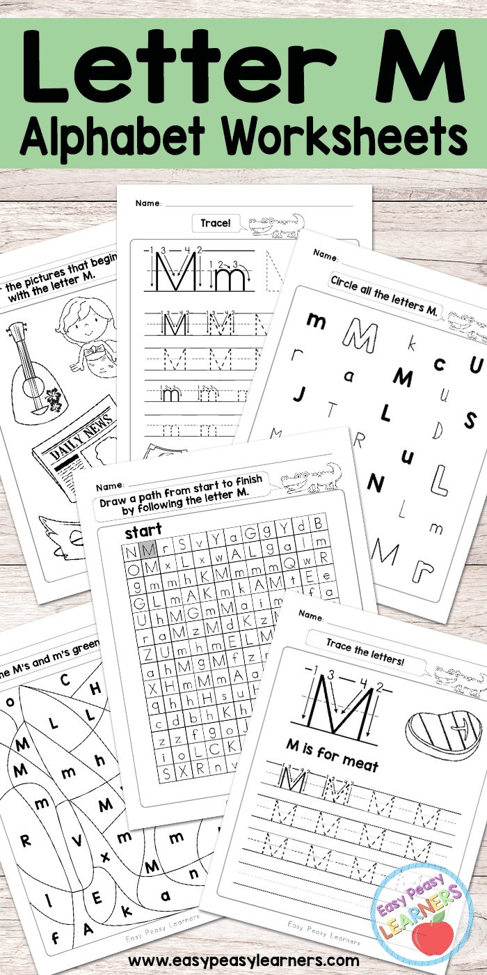 Letter M Worksheets - Alphabet Series - Easy Peasy Learners | Letter M Printable Worksheets
