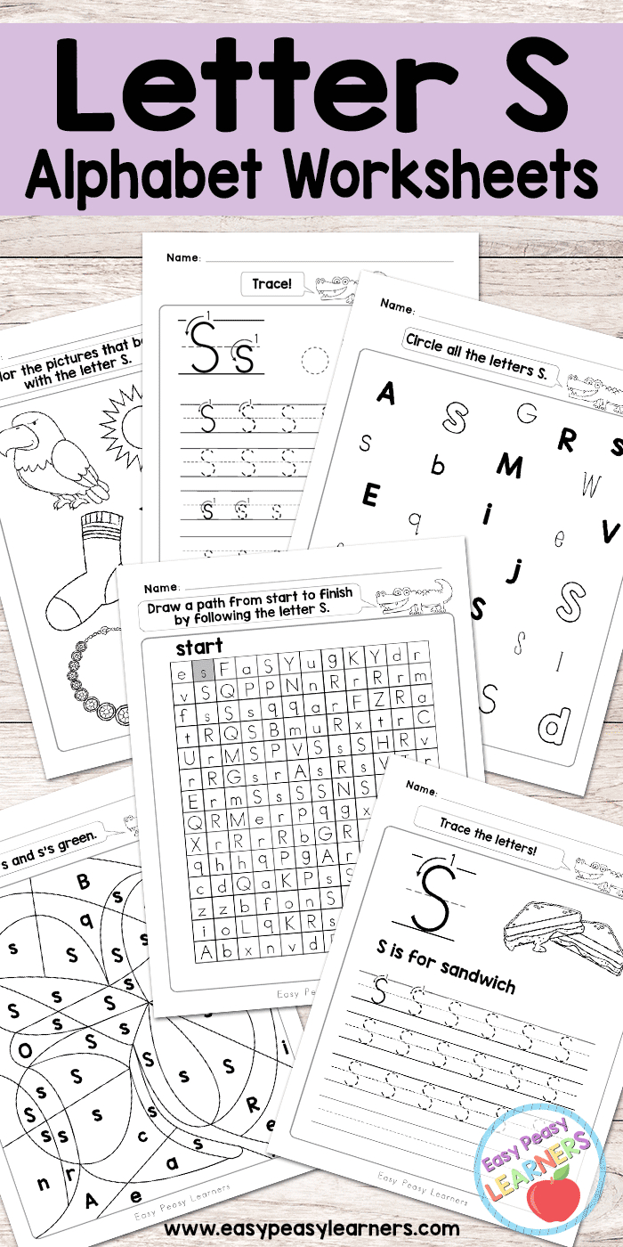 Letter S Worksheets - Alphabet Series - Easy Peasy Learners | Free Printable Letter Worksheets
