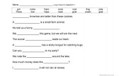 Long O Short O Oddball Sentences Worksheet – Free Esl Printable | Short O Worksheets Printable