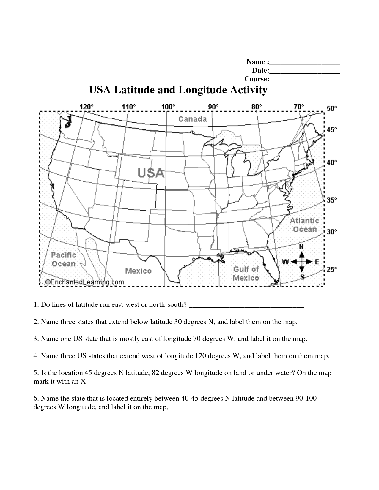 Longitude And Latitude Printable Worksheet | Latitude-And-Longitude | Latitude Longitude Printable Worksheets