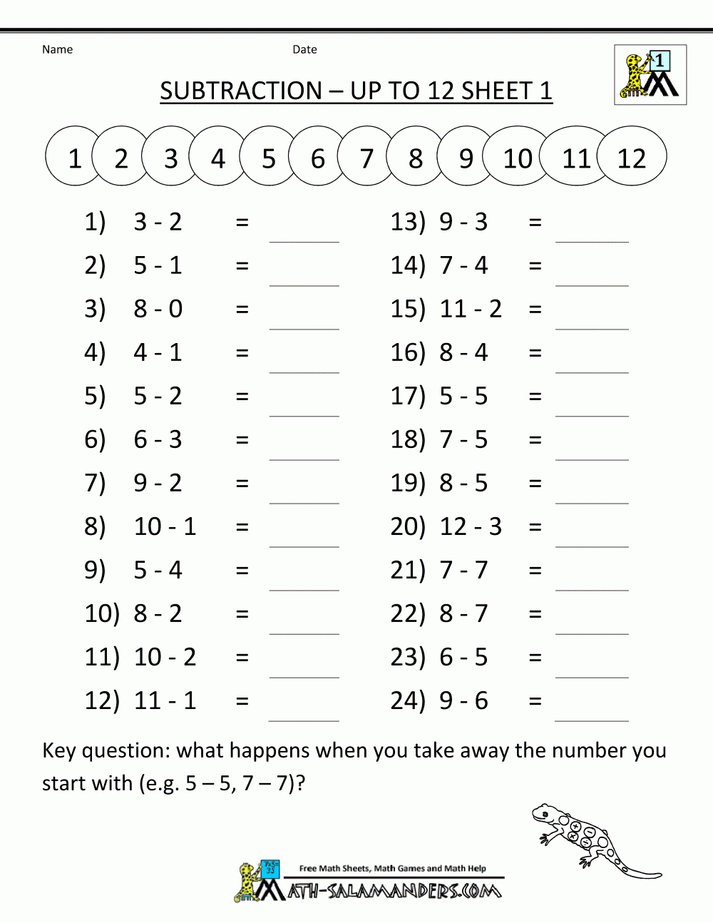 Math Subtraction Worksheets 1St Grade | Free Printable Addition Worksheets For First Grade