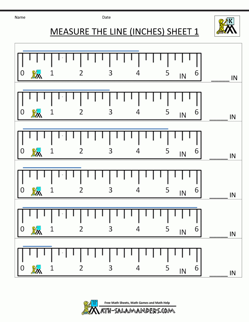 Math Worksheets For Kindergarten - Measuring Length | Free Printable Measurement Worksheets Grade 1