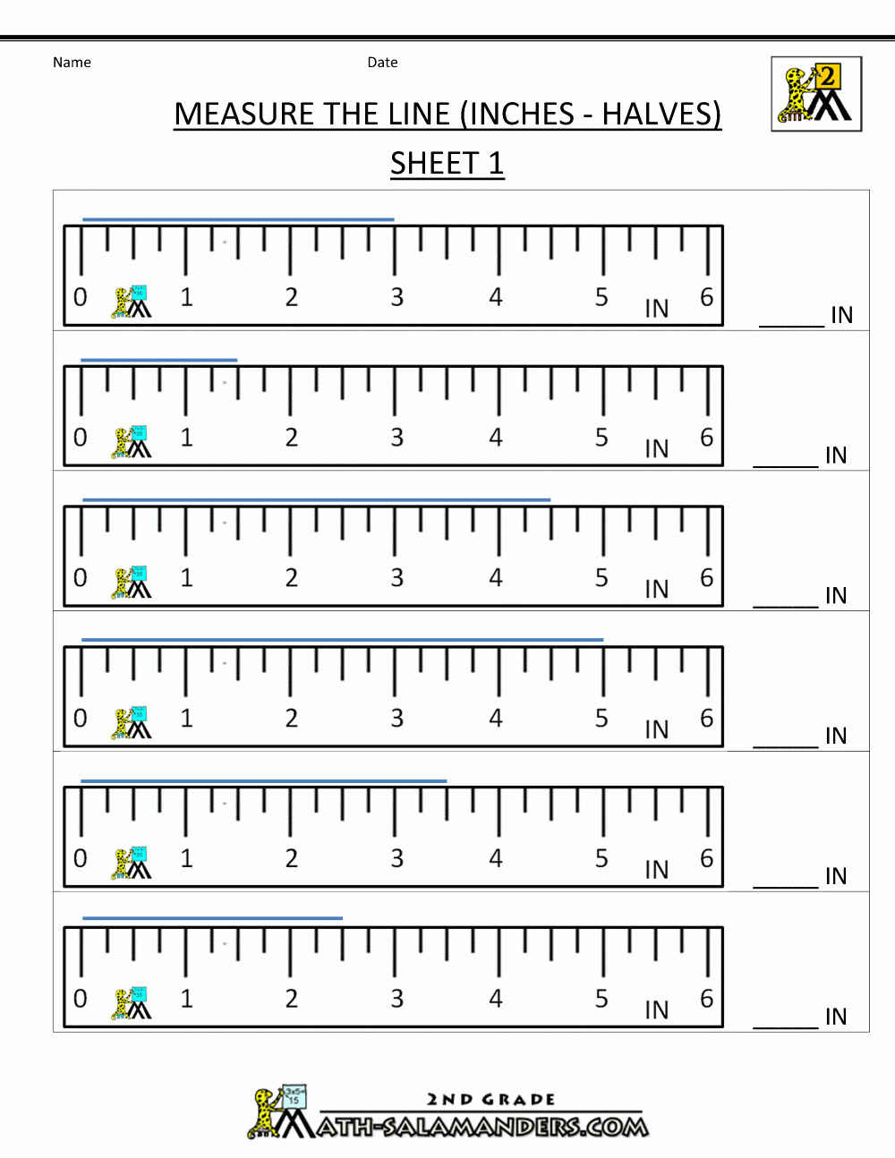 Measurement Math Worksheets - Measuring Length | Free Printable Measurement Worksheets Grade 1