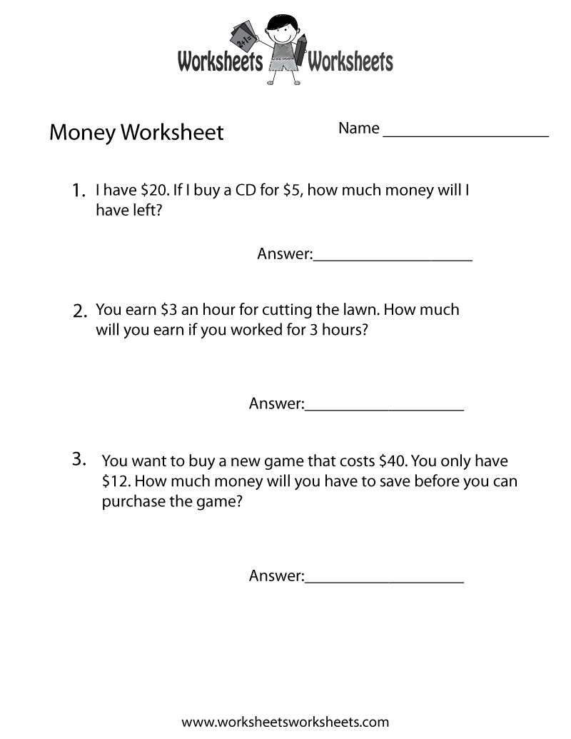 Money Word Problems Worksheet - Free Printable Educational Worksheet | Free Printable Money Word Problems Worksheets