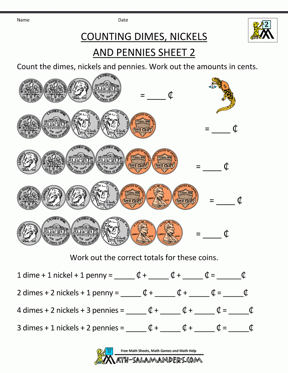 Money Worksheets For Kids 2Nd Grade | Second Grade Printable Worksheets