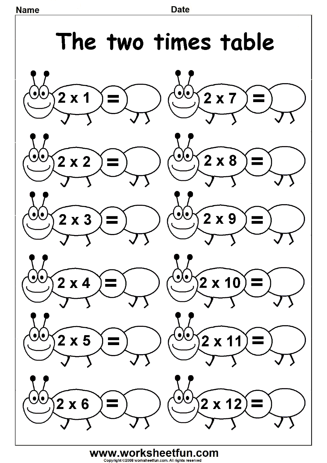 Multiplication Times Tables Worksheets – 2, 3, 4, 5, 6 &amp;amp; 7 Times | Multiplication 2 Worksheet Printable