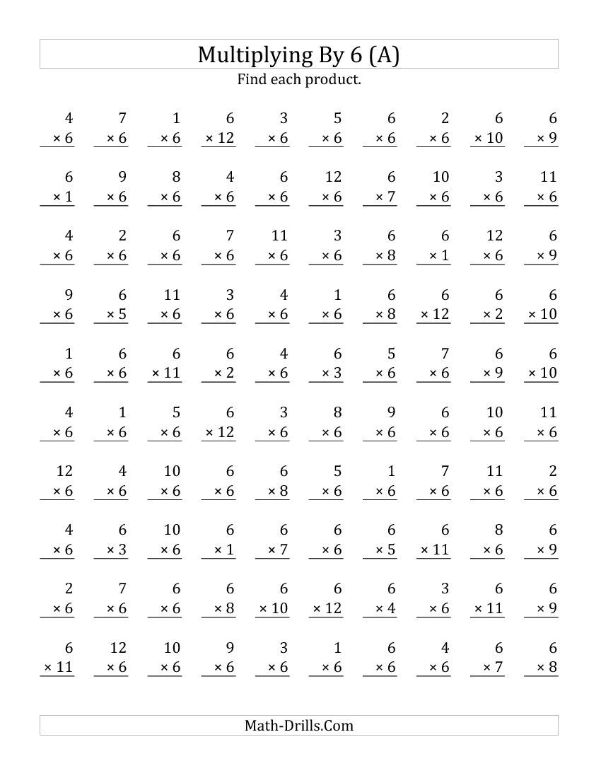Multiplying 1 To 126 (All) | Math | Multiplication Facts | 4Th Grade Printable Multiplication Worksheets