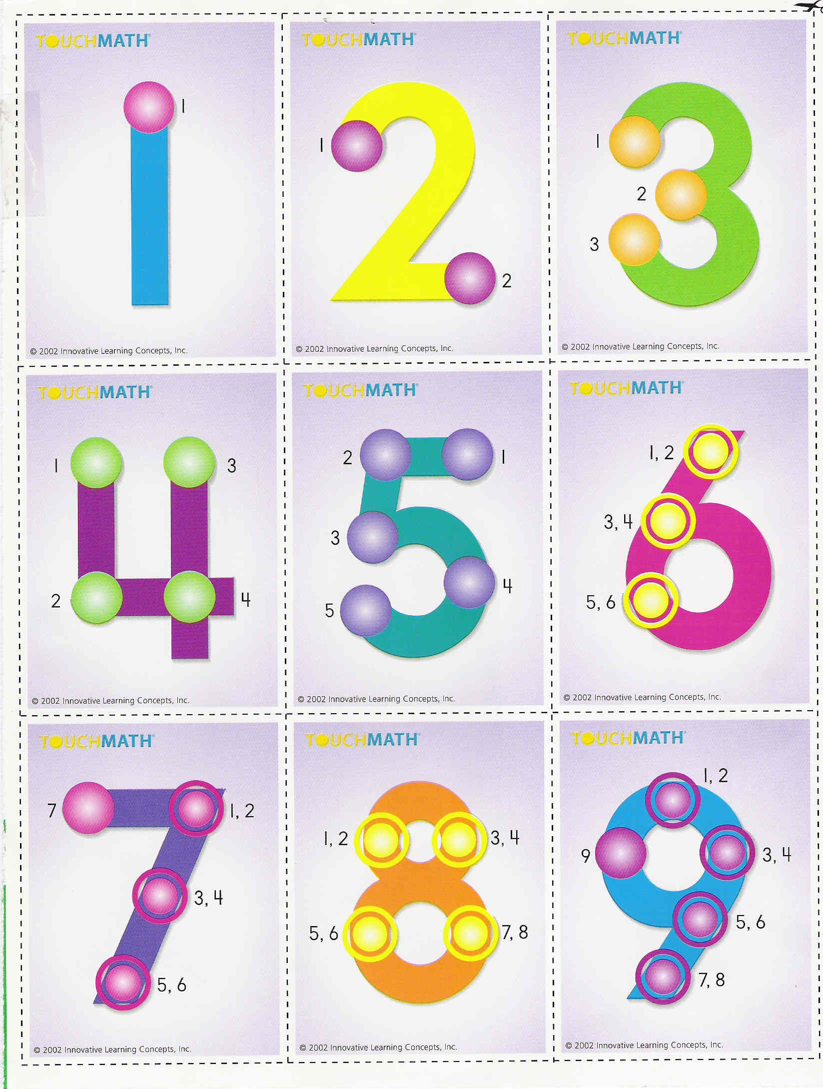 touchpoint math belesclub printable touch math multiplication