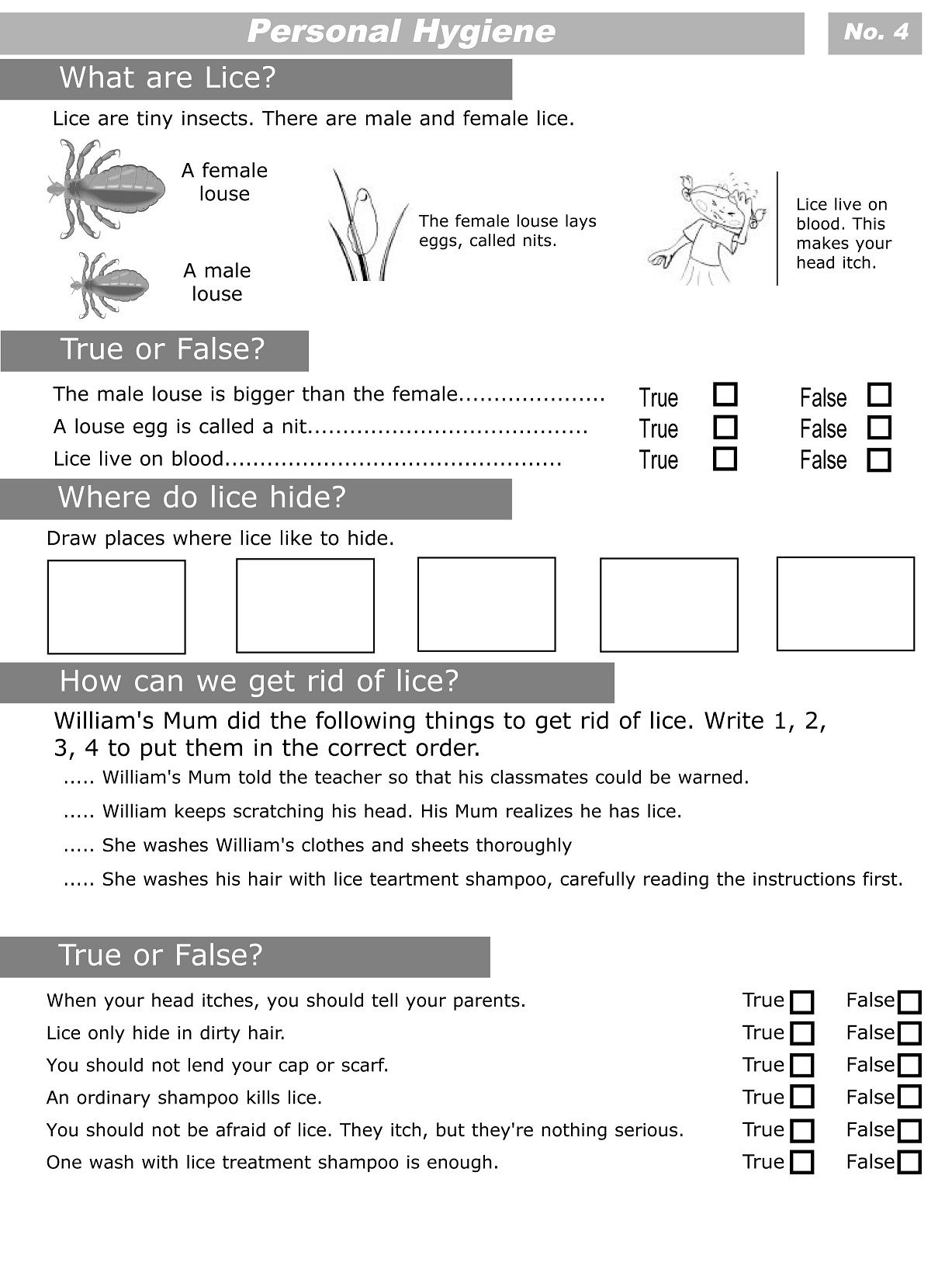 Personal Hygiene Worksheets For Kids 4 | Sherin Jose | Personal | Personal Hygiene Activities Worksheets Printable