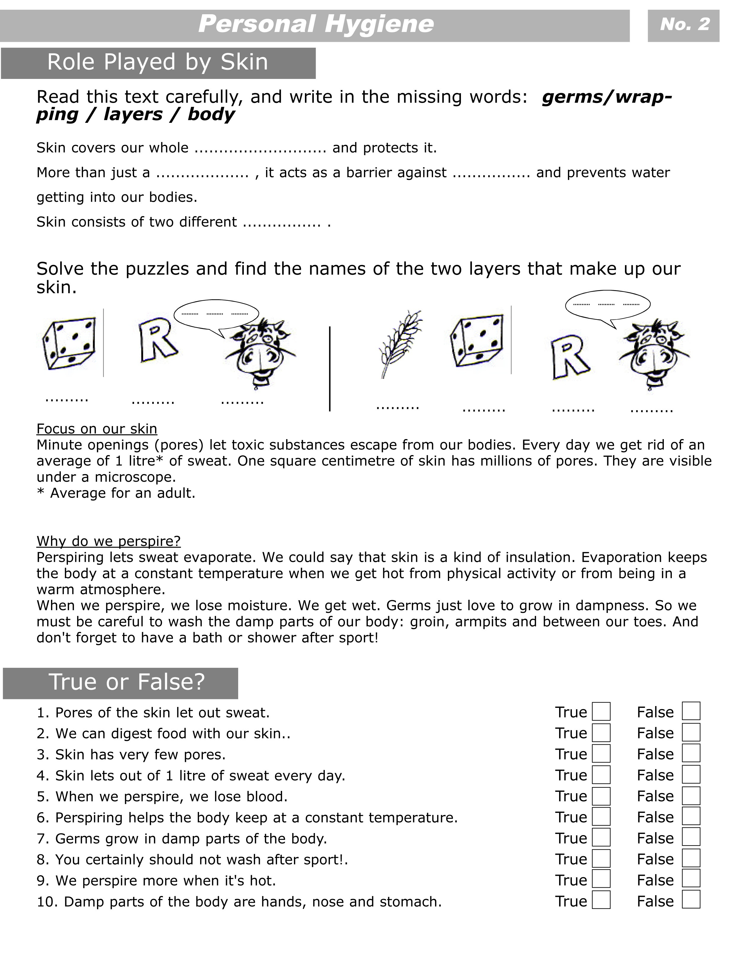 Personal Hygiene Worksheets For Kids Level 2 | Personal Hygiene | Personal Hygiene Activities Worksheets Printable
