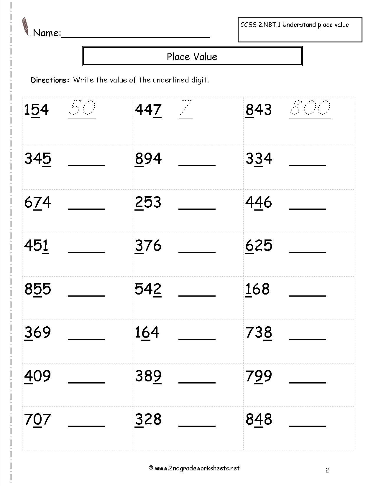 Place Value Worksheets Second Grade | Place Value Worksheet | Places | Place Value Worksheets 2Nd Grade Printable