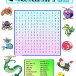 Pokemon Wordsearch With Key Worksheet   Free Esl Printable | Pokemon Worksheets Printable