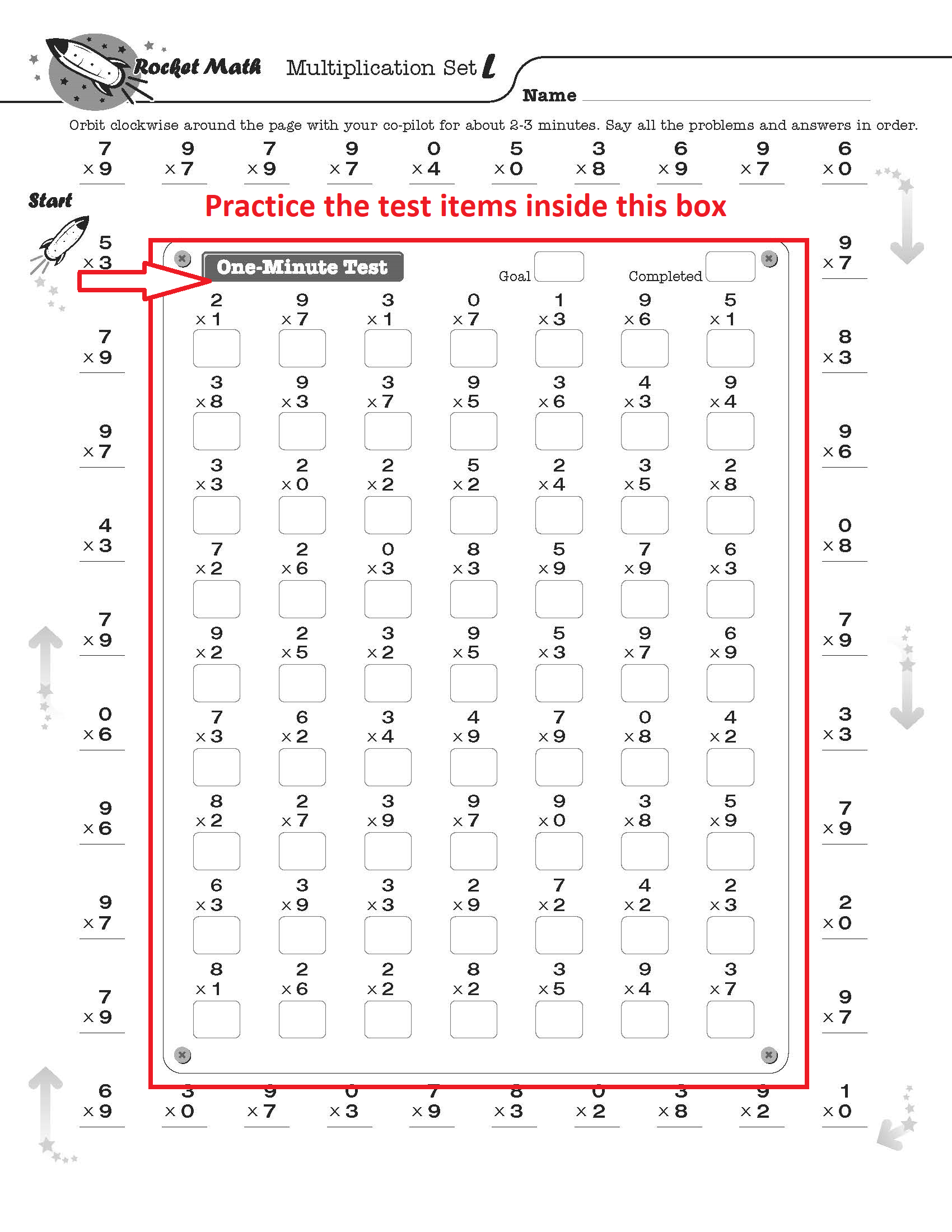  rocket math Addition Printable worksheets Printable multiplication math Facts worksheets One 