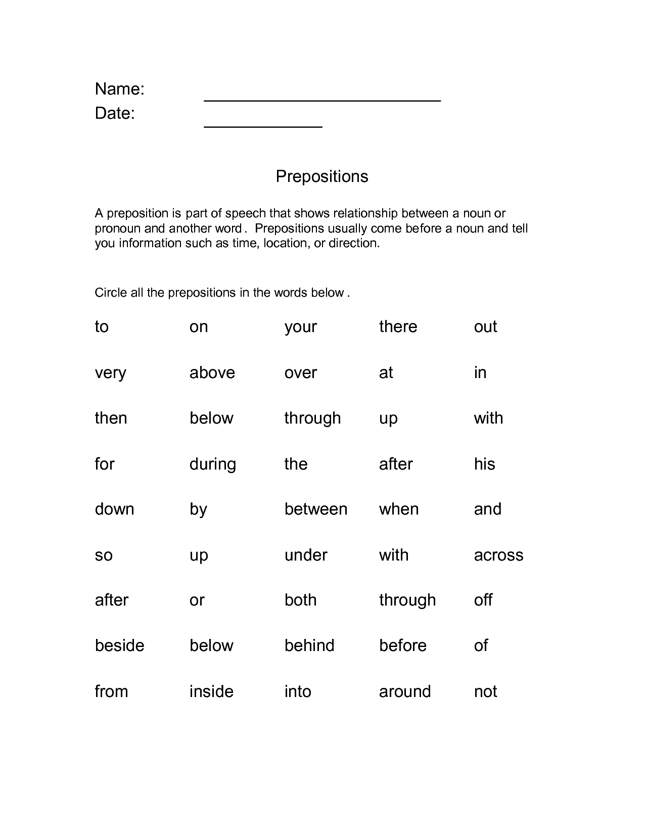 Nouns With Prepositions Worksheet Free Esl Printable Worksheets Printable Preposition