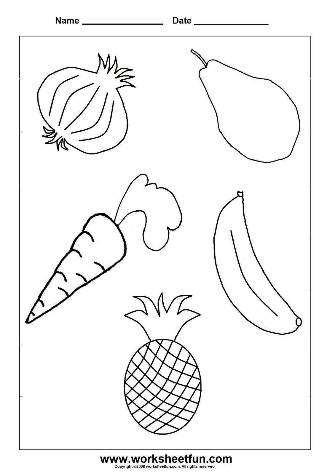 Preschool Fruits And Vegetables Worksheets – With Arts Crafts Also | Free Printable Arts And Crafts Worksheets
