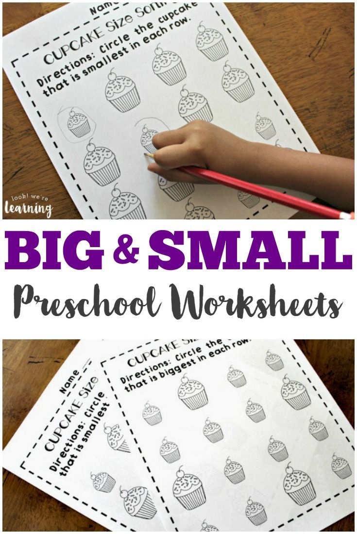 Preschool Worksheets: Big And Small Worksheets For Preschool | Big And Small Ideas Printable Worksheets