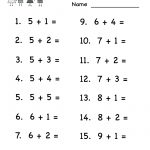 Printable Adding Worksheets | Kindergarten Addition Worksheet   Free | Maths Worksheets For Kindergarten Printable