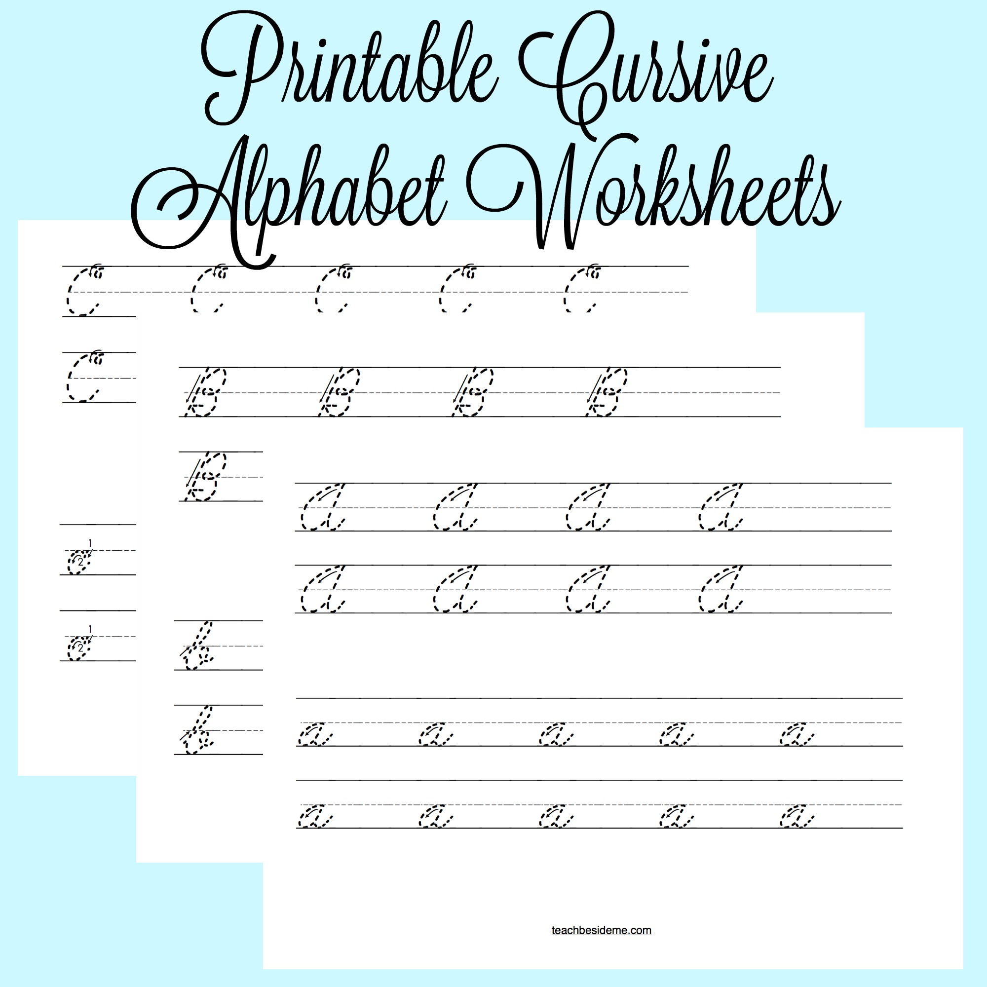Printable Cursive Alphabet Worksheets – Teach Beside Me | Printable Cursive Worksheets