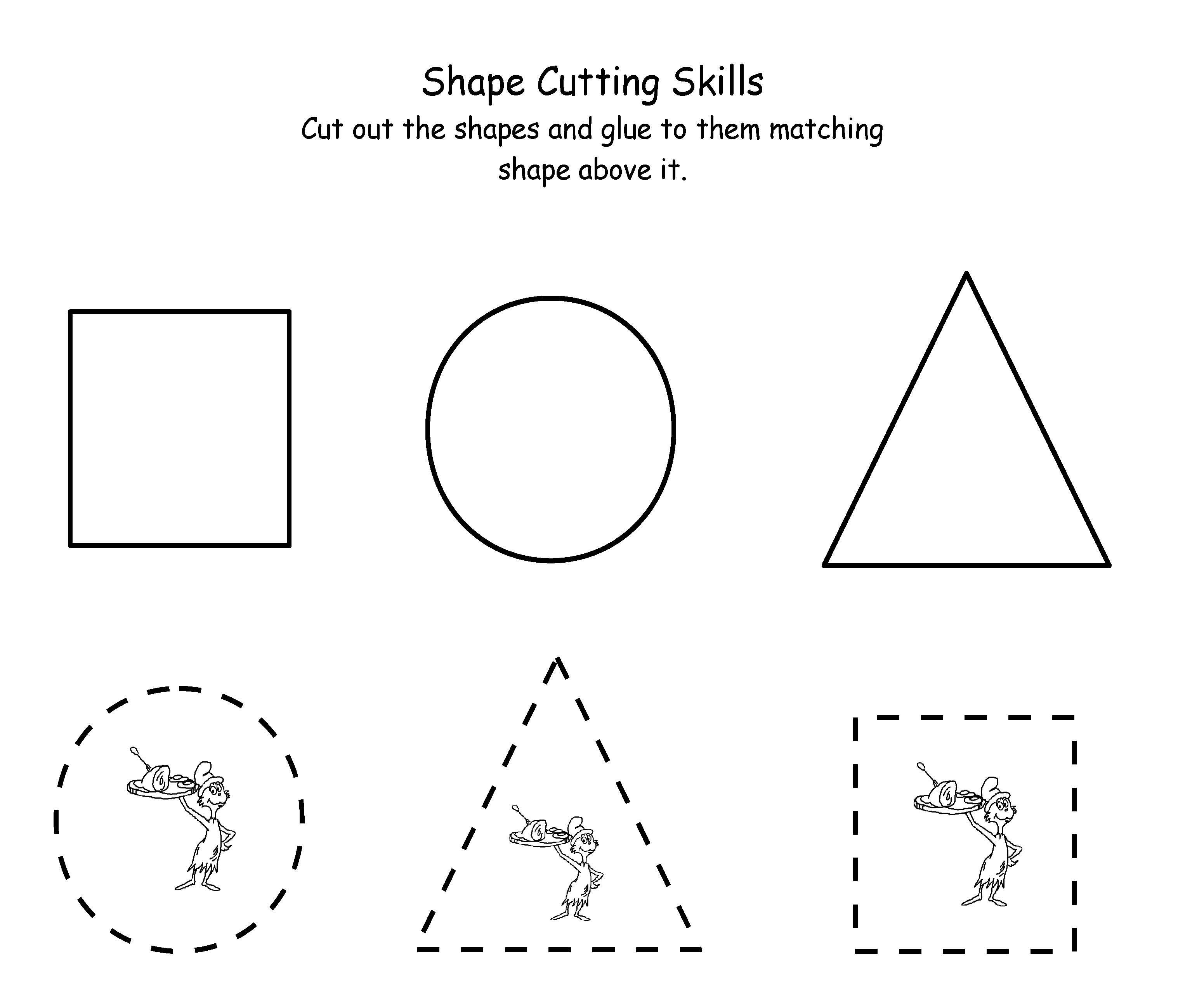 Printable Dr. Seuss Cutting | Maths | Dr Seuss Activities, Dr Seuss | Printable Cutting Worksheets For Preschoolers