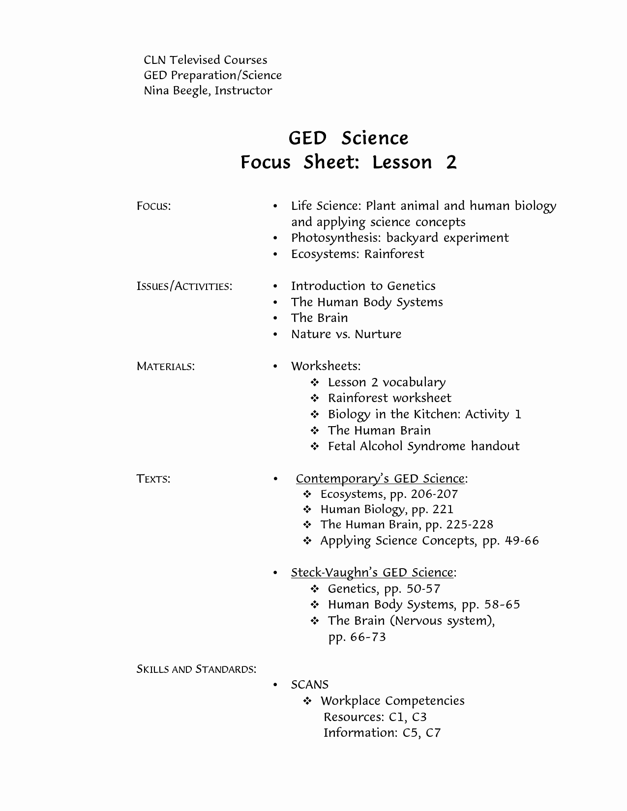 Printable Ged Practice Worksheets Pdf - Happy Living - Free | Free Printable Ged Science Worksheets