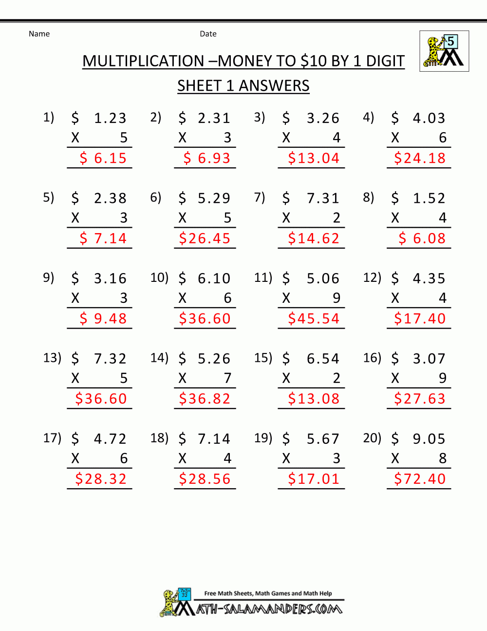8Th Grade Math Worksheets Printable With Answers Printable Worksheets
