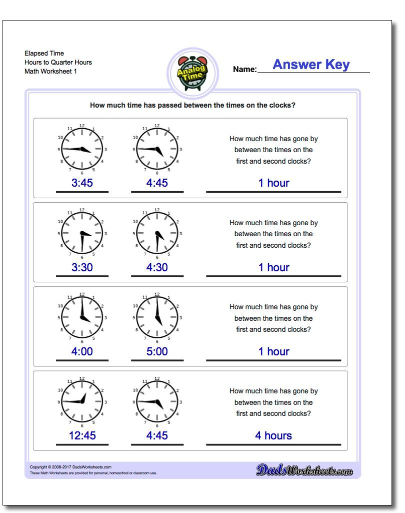 Printable Pdf Analog Elapsed Time Worksheets | Math Worksheets | Free Printable Elapsed Time Worksheets For Grade 3