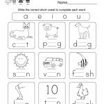 Printable Phonics Worksheet   Free Kindergarten English Worksheet | Free Phonics Worksheets Printable