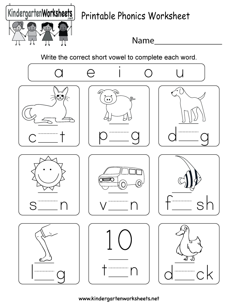 Printable Phonics Worksheet - Free Kindergarten English Worksheet | Free Phonics Worksheets Printable