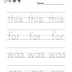 Printable Spelling Worksheet   Free Kindergarten English Worksheet | Printable Kindergarten Worksheets