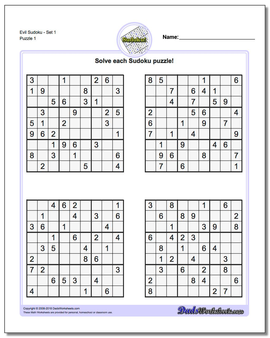 Printable Sudoku Puzzles | Room Surf | Printable Sudoku Worksheets