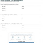 Quiz & Worksheet   The Spanish Alphabet | Study | Spanish Alphabet Worksheet Printable