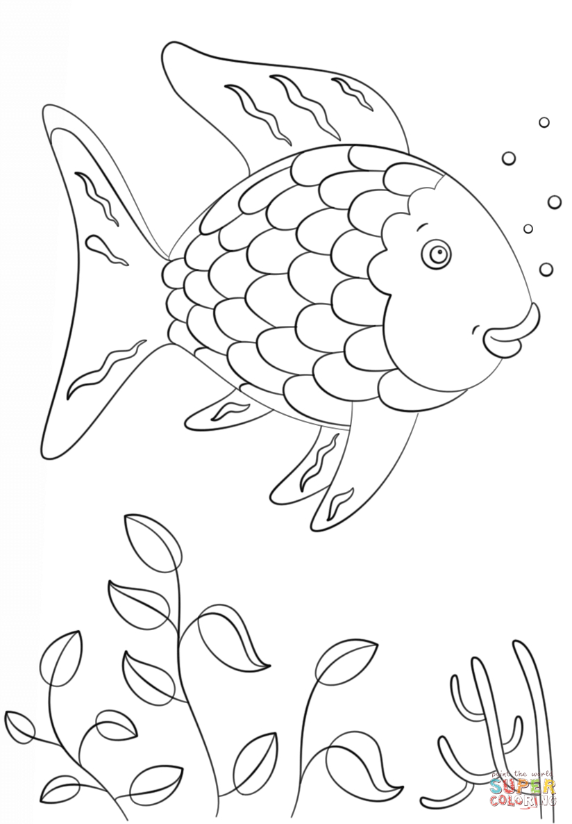 Rainbow Fish | Super Coloring | Arts And Crafts | Fish Coloring Page | Rainbow Fish Printable Worksheets