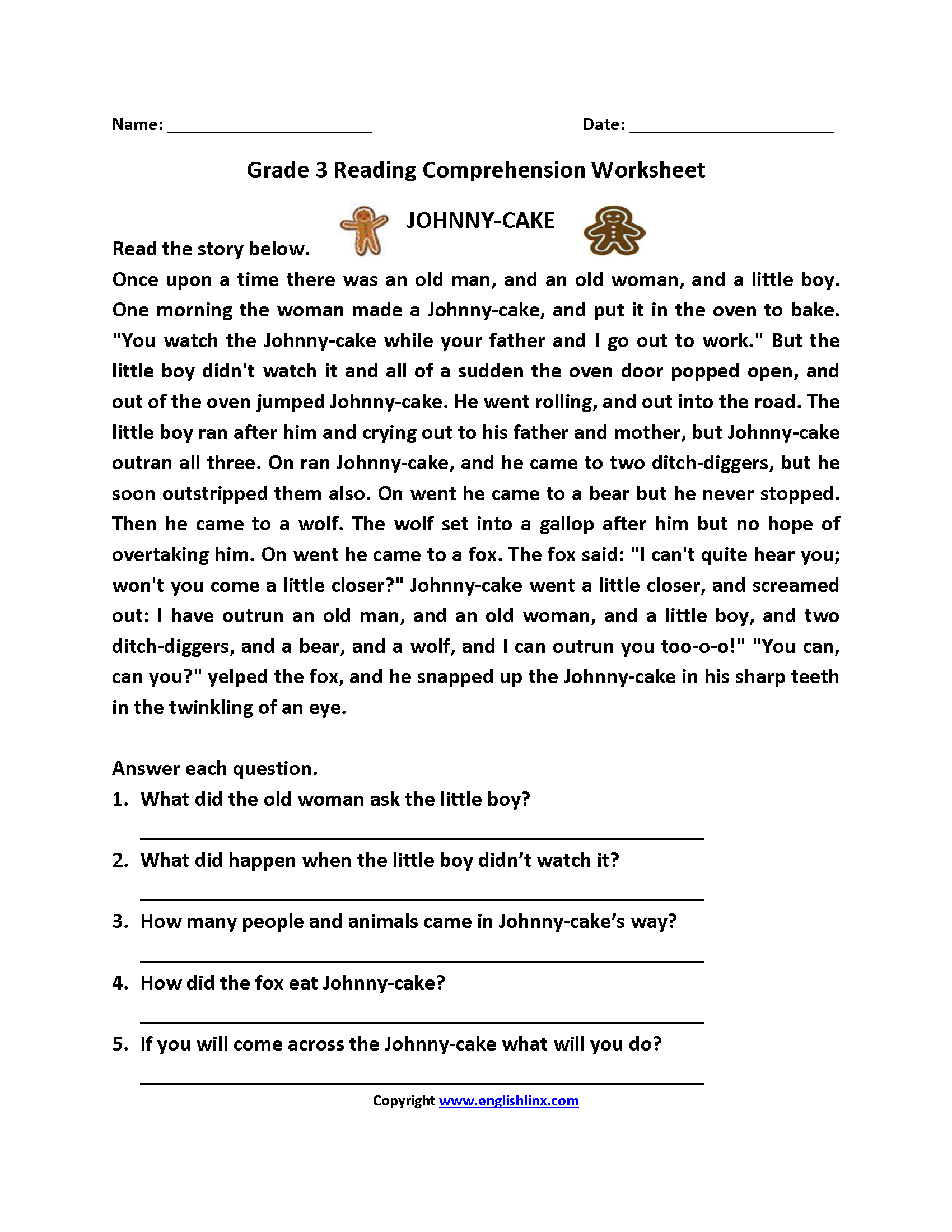 Reading Worksheets | Third Grade Reading Worksheets | Free Printable Reading Comprehension Worksheets For 3Rd Grade