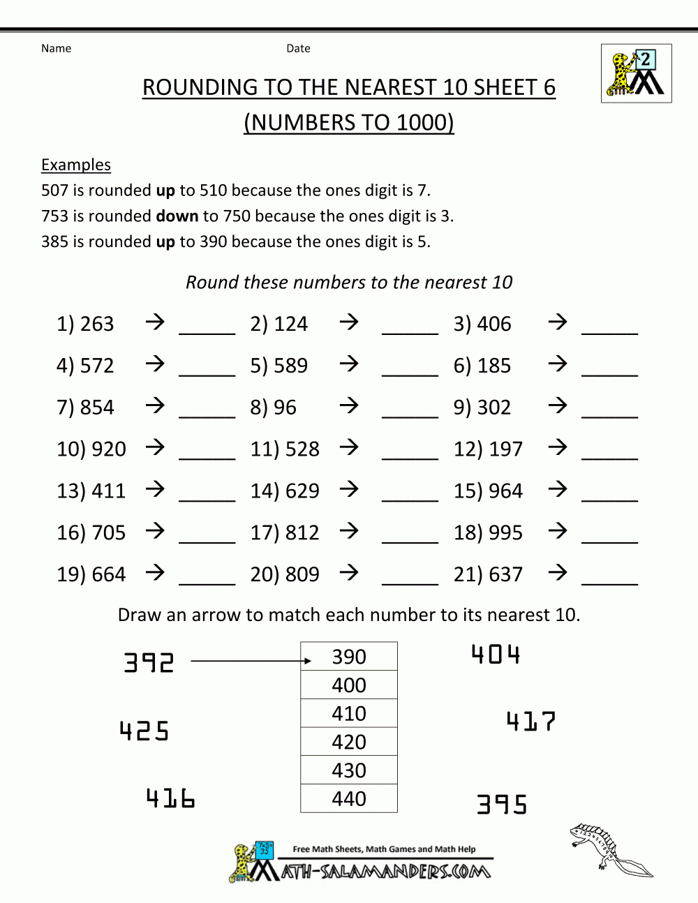Rounding Worksheets Rounding Nearest 10 6 | 2Nd Grade Math - Free | Free Printable 4Th Grade Rounding Worksheets