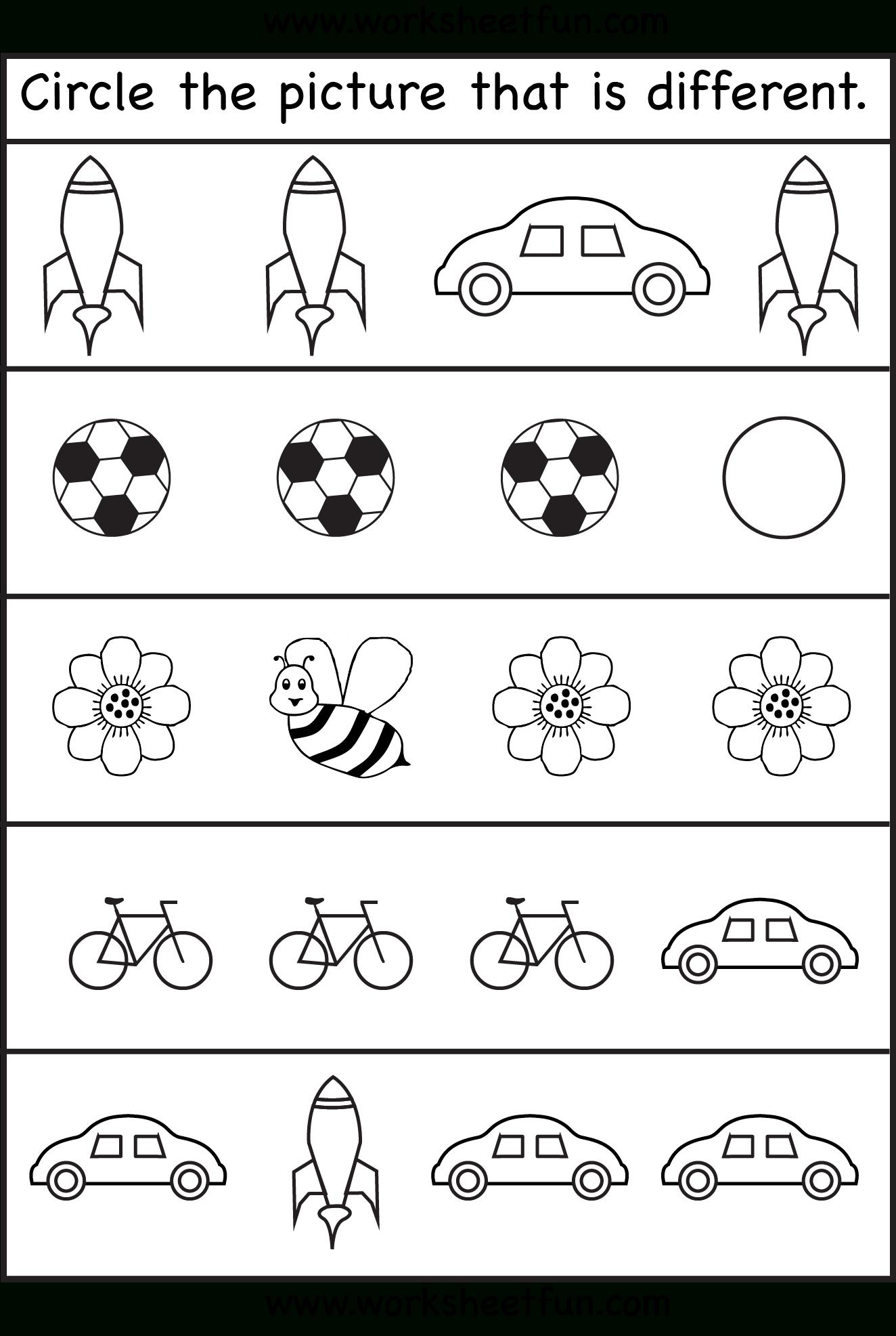 Same Or Different Worksheets For Toddler | Kids Worksheets Printable | Kindergarten Worksheets Printable Activities