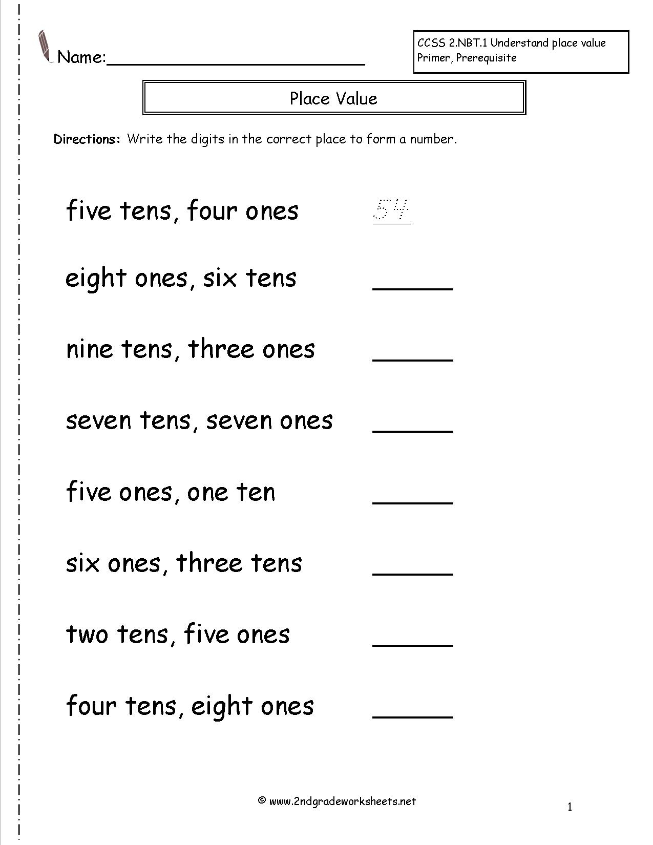 Second Grade Place Value Worksheets | Free Printable Worksheets On Place Value For Fifth Grade
