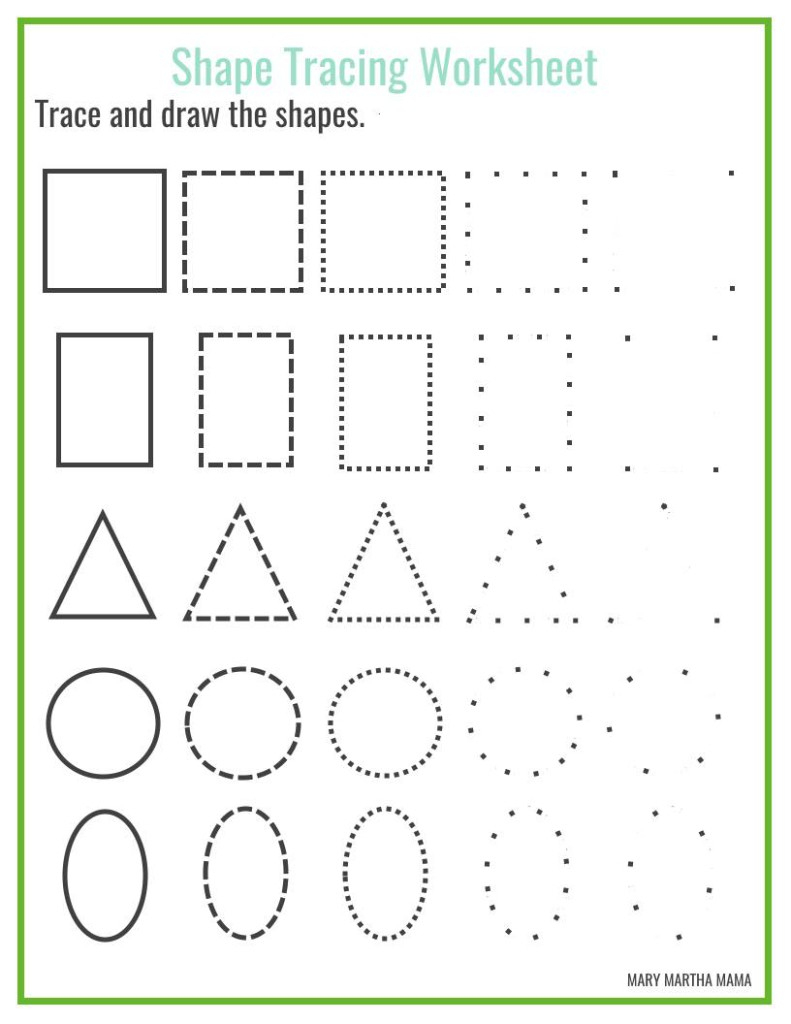 Shapes Worksheets For Preschool [Free Printables] – Mary Martha Mama | Printable Preschool Worksheets Shapes