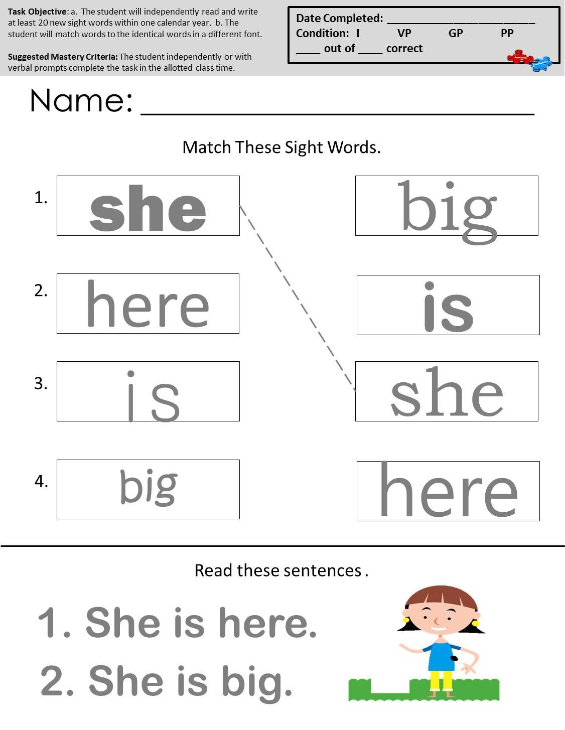 Autism Worksheets For Kg For Free Printable